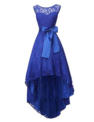 Legou Damen Spitze Kleid Lace Elegant Gürtel Abendkleid Party Dress Marineblau XXXXL von Legou