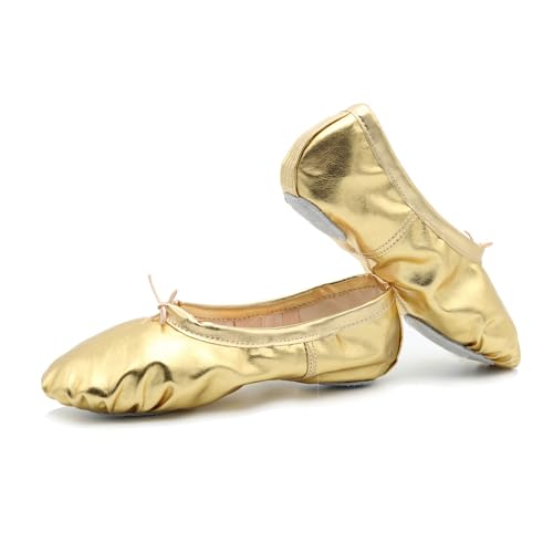 Legou Damen Tanzschuhe Weiche Sohle Yoga Praxis Schuhe Ballettschuhe, gold, 39 EU von Legou