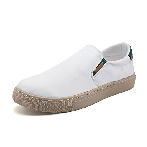 Legou Herren Canvas Slip-on Casual Sneaker, weiß, 43 1/3 EU von Legou