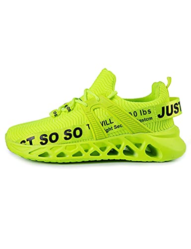 Legou Herren-Laufschuhe, leicht, atmungsaktiv, modisch, für Spaziergänge, Athletik, Tennis, Fitnessstudio, Sportschuhe, leuchtend grün, 42.5 EU von Legou