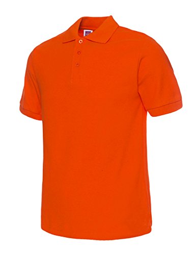 Legou Herren Poloshirt Kurzarm Stehkragen Polohemd Polo T-Shirt Kurzarm Figurbetont Orange XXL von Legou