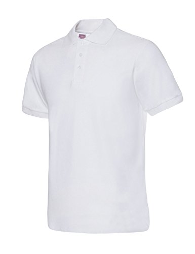 Legou Herren Poloshirt Kurzarm Stehkragen Polohemd Polo T-Shirt Kurzarm Figurbetont Weiß XXL von Legou