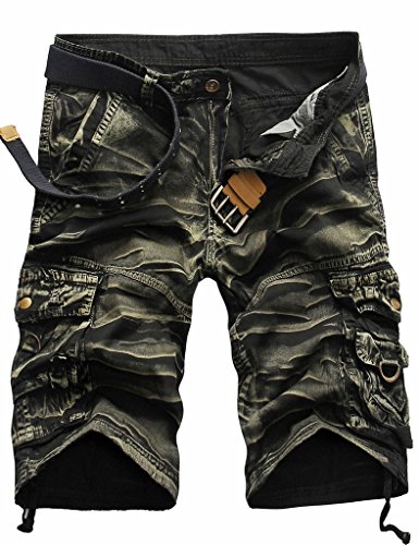 Legou Herren Shorts Bermudas Shorts ohne Gürtel 8 Farbe 4 Größe Sommer Kurze Hose Camouflage Armee Grün XL von Legou