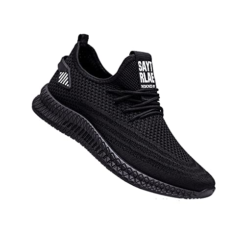 Legou Herren Sommer Mesh Atmungsaktiv Freizeitschuhe Outdoor Bequeme Sneaker, Schwarz , 42 2/3 EU von Legou