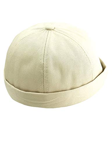 Legou Herren Unisex Rollkappe Outdoo verstellbar Keine Krempe individuell Baseball Cremeweiß One Size（56-58cm） von Legou
