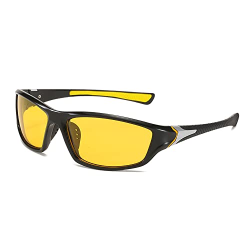 Legou Herren polarisierte Nachtsichtbrille Sportbrille Outdoor Reiten Sonnenbrille, Gelb C4 von Legou