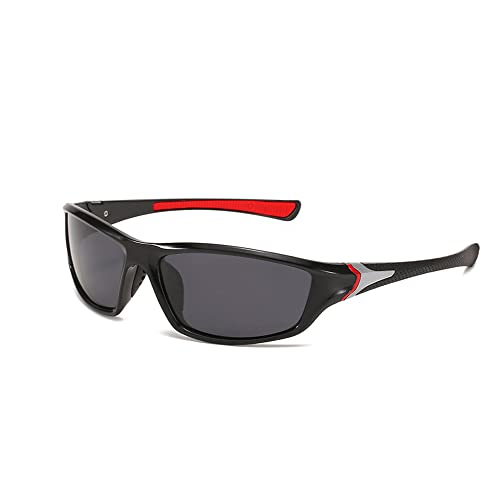 Legou Herren polarisierte Nachtsichtbrille Sportbrille Outdoor Reiten Sonnenbrille, Schwarz / Rot C2 von Legou