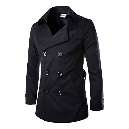 Legou Herrenkleidung Herbst Übergröße Anzug Jacke Mode Gestreift Zwei Knöpfe Single Westblau Top, Schwarz , M von Legou