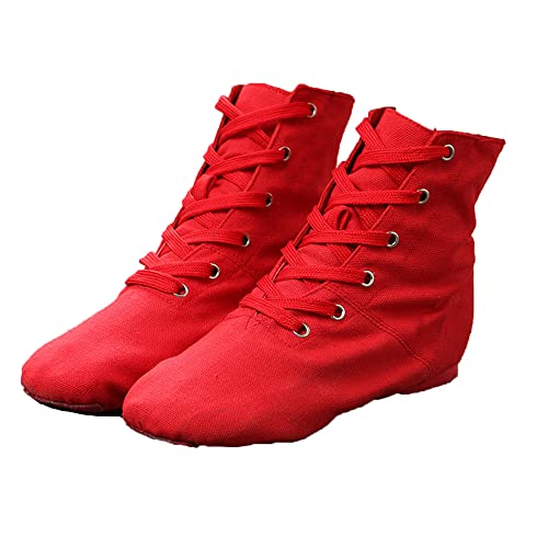 Legou High Top Tanzschuhe Soft Soled Ballettschuhe, rot, 35.5 EU von Legou