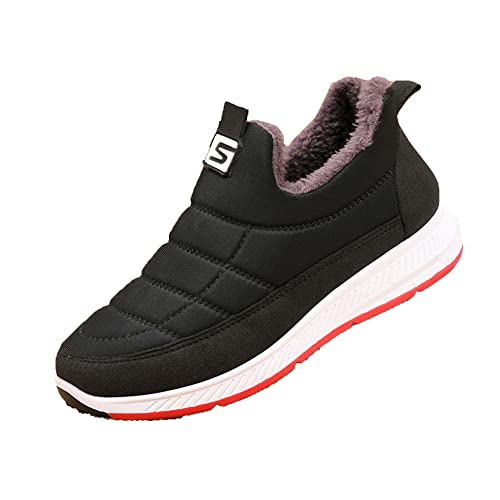 Legou Lässige runde Kopf-Baumwollschuhe für Mütter, Schuhe für Papa, Herren und Damen mit dem gleichen Absatz, Schwarz männlich, 41 1/3 EU von Legou