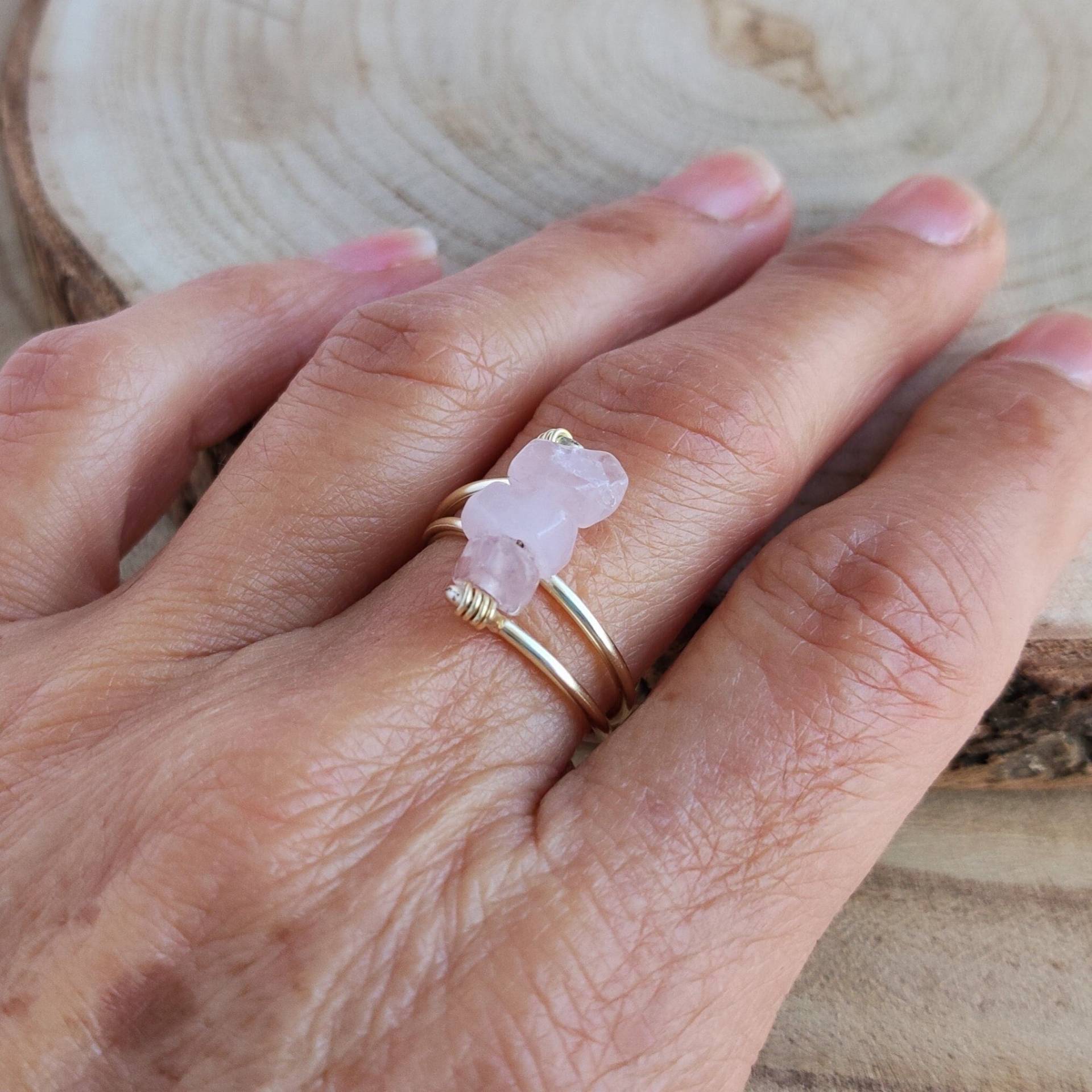 Rosa Edelstein Ring, Kristall Ring Rosa Edelstein Ring, Kristall Ring von LegrosJewelry