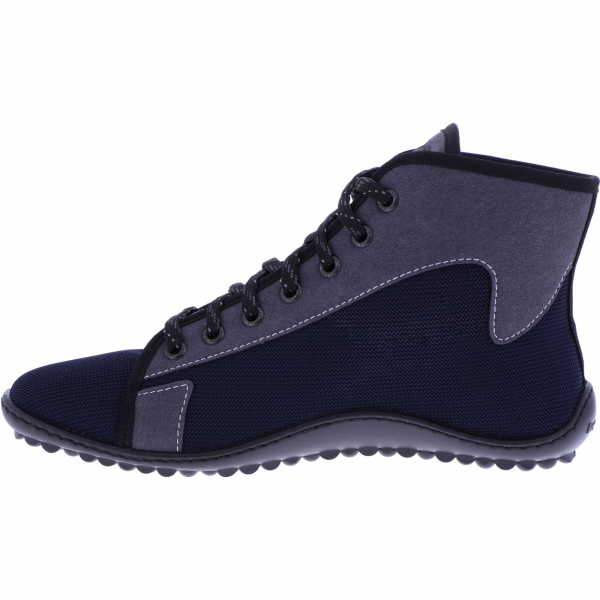 female Schnür-Stiefeletten blau Barfuß Stiefelette Jaspar 37 von Leguano