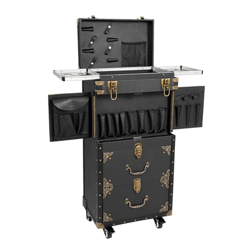 4 Tier Arbeitswagen Friseur Trolley Kosmetik Cart Salon Rollwagen Kosmetikkoffer Friseurkoffer Schminkkoffer Make Up Koffer Beauty Case Kosmetikkofferschminkkoffer Beautycase Friseurkoffermake von Legwfdthy