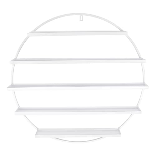 Genpraktische Stangen Nagellack Regal StäNder Wand Organizer Halter Metallregal Regale Wall Mounted Round Shape Nail Polish Storage Rack Holder Display Stand Salon Platzsparend Wandmontierte (Weiß) von Legwfdthy