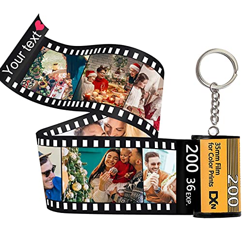 Personalisierte Benutzerdefinierte Kamera Filmrolle Foto Schlüsselbund Schlüsselanhänger,Individuell Key Chain mit Multi Foto Bunt,Einzigartiges Kreatives Geschenk. von Lehaha