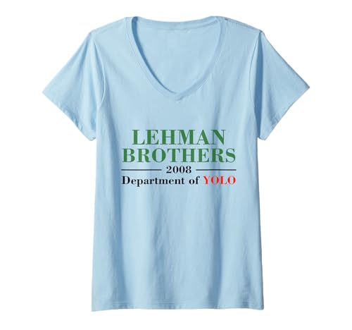 Damen Lehman Brothers 2008 Department of Yolo T-Shirt mit V-Ausschnitt Damen Lehman Brothers 2008 Department of Yolo T-Shirt mit V-Ausschnitt von Lehman Brothers Risk Management Corporate