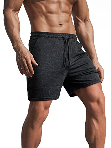 Lehmanlin Herren Kurze Sporthose Herren,Kurze Jogginghose Laufhose Laufshorts Männer Trainingshose Bermuda Shorts Hose Fitnesshose Tennishose 12,7 cm Innennaht(schwarz-M) von Lehmanlin