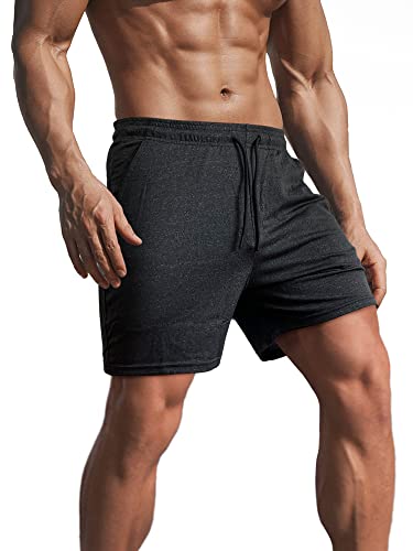 Lehmanlin Herren-Sportshorts. Schnell trocknendes Stretchmaterial. Leichte Trainingshose mit Taschen(schwarz-M) von Lehmanlin