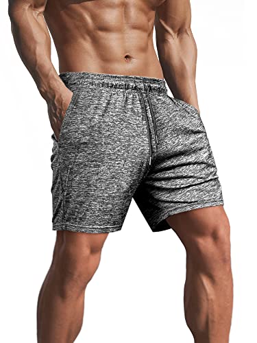 Lehmanlin Herren Kurze Sporthose Herren,Kurze Jogginghose Laufhose Laufshorts Männer Trainingshose Bermuda Shorts Hose Fitnesshose Tennishose 12,7 cm Innennaht (grau-XL) von Lehmanlin