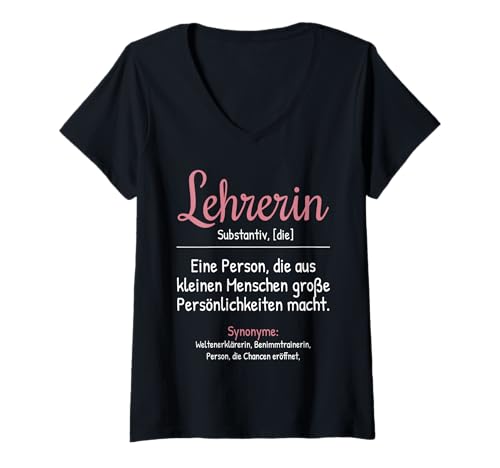 Damen Lehrerin Definition Lehrer Geschenk Lehrerin Grundschule. T-Shirt mit V-Ausschnitt Damen Lehrerin Definition Lehrer Geschenk Lehrerin Grundschule. T-Shirt mit V-Ausschnitt von Lehrer Geschenk Geschenke für Lehrerinnen Lehrerin