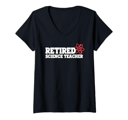 Damen Pensionierter Wissenschaftslehrer Atom Humor T-Shirt mit V-Ausschnitt Damen Pensionierter Wissenschaftslehrer Atom Humor T-Shirt mit V-Ausschnitt von Lehrer Im Ruhestand Wissenschaft Spaß Motiv