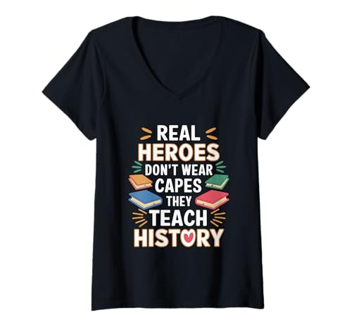 Damen Back to School Professor Jokes Funny History Teacher T-Shirt mit V-Ausschnitt Damen Back to School Professor Jokes Funny History Teacher T-Shirt mit V-Ausschnitt von Lehrer Outfit Männer & Frauen