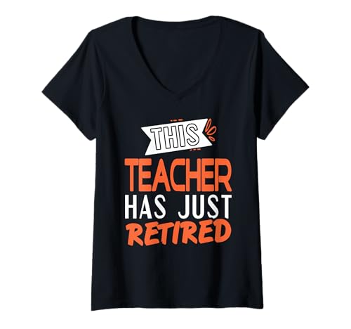 Damen Diese Lehrkraft Ist Jetzt In Rente Statement T-Shirt mit V-Ausschnitt Damen Diese Lehrkraft Ist Jetzt In Rente Statement T-Shirt mit V-Ausschnitt von Lehrer Ruhestand Positiv Aussage