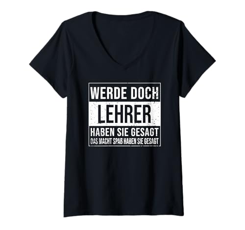 Damen Schule Geburtstag lustiges Lehrer T-Shirt mit V-Ausschnitt Damen Schule Geburtstag lustiges Lehrer T-Shirt mit V-Ausschnitt von Lehrer Zubehör Geschenke Geburtstag-Shirt