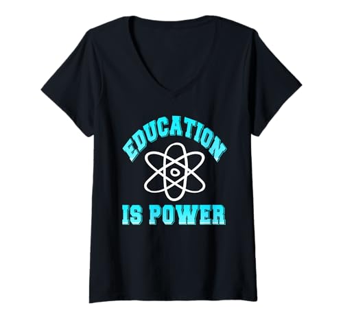 Damen Bildung ist Macht Wissenschaft Motivation Physik T-Shirt mit V-Ausschnitt Damen Bildung ist Macht Wissenschaft Motivation Physik T-Shirt mit V-Ausschnitt von Lehrer und Denker mit Wissenschaftsgeist