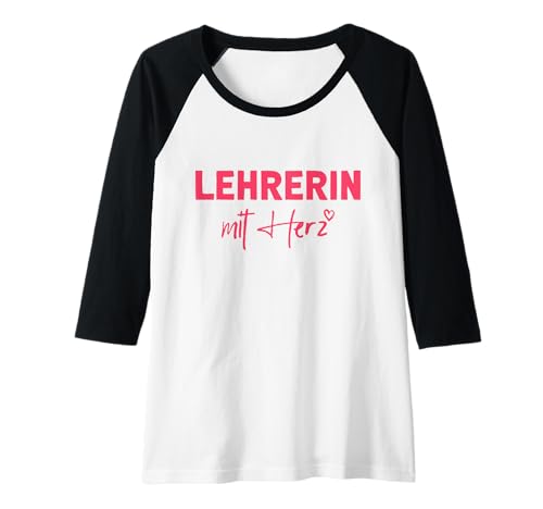Damen Lehrerin mit Herz Abschiedsgeschenk Ideen zum Abschied Danke Raglan von Lehrerin Geschenk Abschied Abschiedsgeschenk Ideen