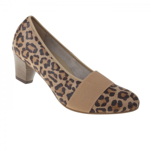 tessamino | Damen Pumps | Sola-Stretch in Animalprint | Weite H | wechselbares Fußbett mit Microfaserüberzug von Lei by tessamino