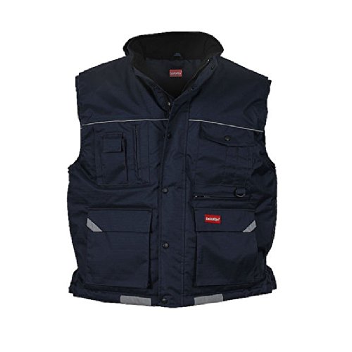 LeiKaTex Arbeitsweste Pacific wasserdicht mit verlängertem Rücken und abgedecktem Reißverschluss Marineblau Farbe Marineblau, Größe M von LeiKaTex
