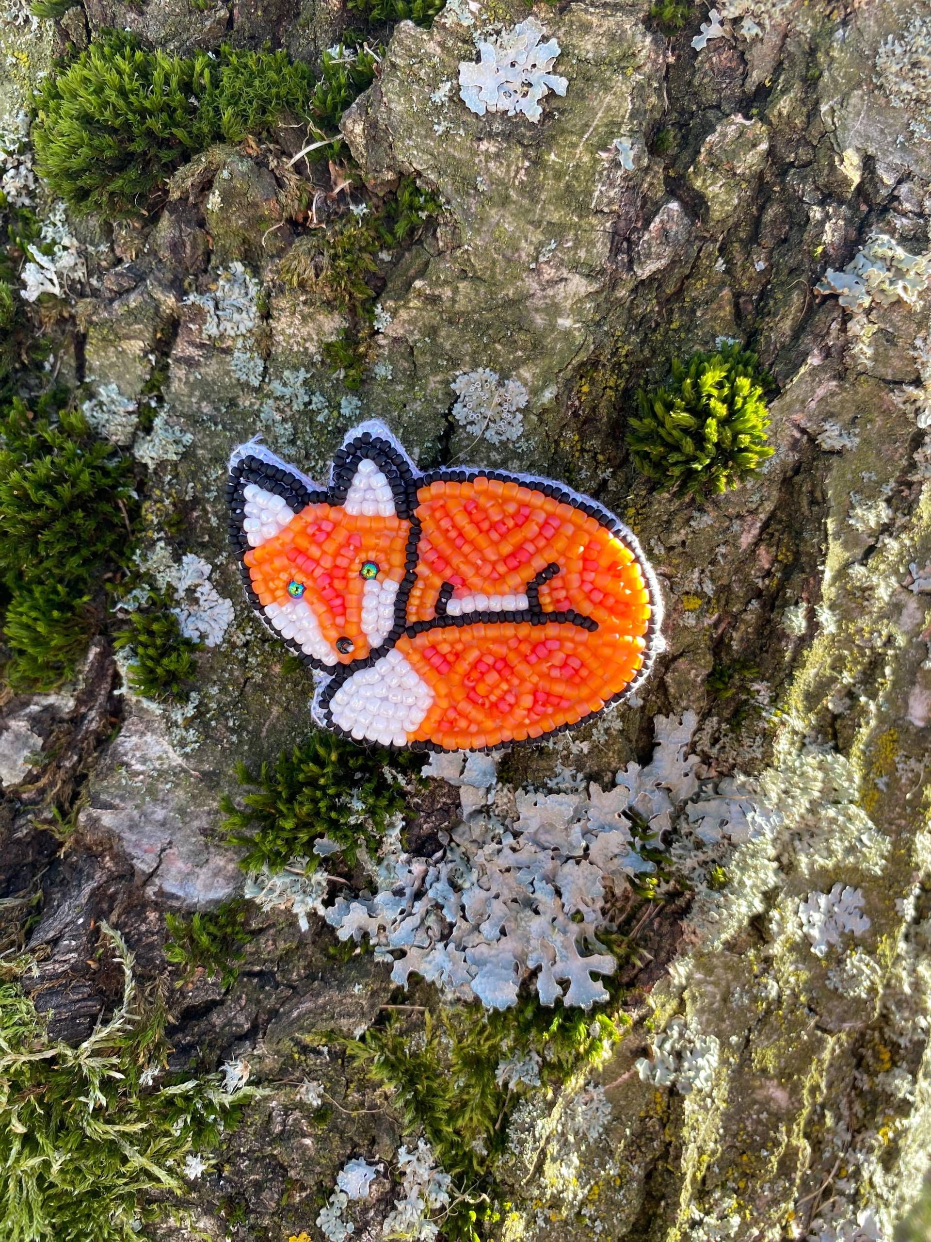 Kleine Fuchs Perlenbrosche Perlenstickerei, Schmuck Für Frauen, Brosche, Geschenk Liebhaber von LeiSolar