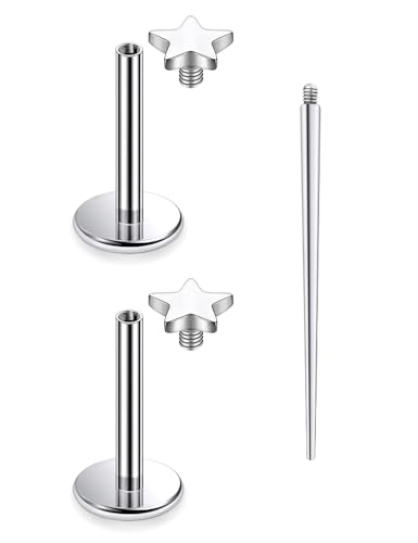 Leiainely F136 Titan Lippenpiercing Medusa Monroe Ashley Labret Ohrstecker Ring Piercing Schmuck 16 g 6/8/10 mm Bar Knorpel Tragus Helix Conch Ohrringe Hypoallergen Piercing für Damen Herren, 8mm=5 von Leiainely