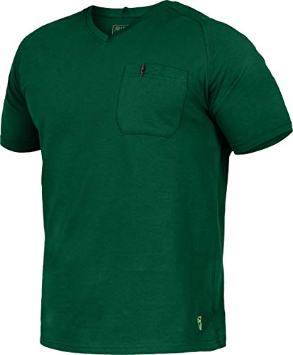 Flex-Line Herren Arbeits T-Shirt mit Brusttasche (3XL, Grün) von Leib Wächter