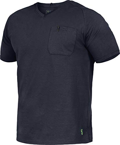 Flex-Line Herren Arbeits T-Shirt mit Brusttasche (4XL, Marine) von Leib Wächter