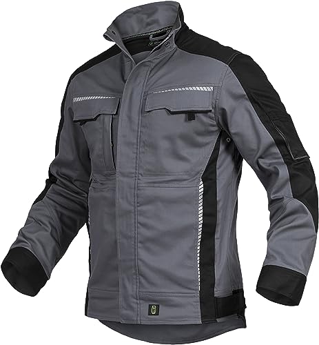 Flex-Line Herren Arbeitsjacke Bundjacke (L, Grau/Schwarz) von Leib Wächter