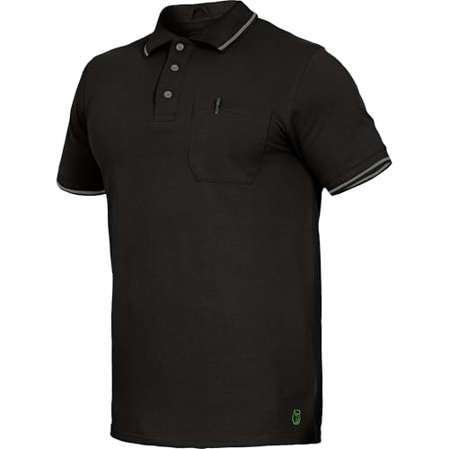 Leibwächter Polo-Shirt Herren Flex-Line – Schwarz – Gr. M – Poloshirt mit Brusttasche – Kurzarm Poloshirts mit 3 Knöpfen – 50% Baumwolle 50% Polyester – Sommer Arbeitsbekleidung für Herren von Leibwächter