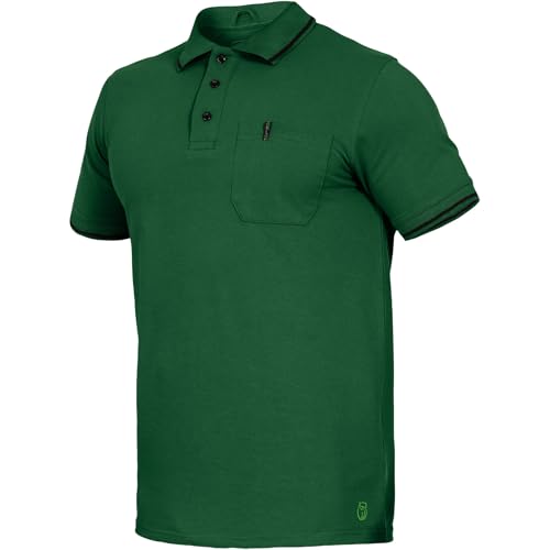 Leibwächter Polo-Shirt Herren Flex-Line – Grün – Gr. S – Poloshirt mit Brusttasche – Kurzarm Poloshirts mit 3 Knöpfen – 50% Baumwolle 50% Polyester – Sommer Arbeitsbekleidung für Herren von Leibwächter