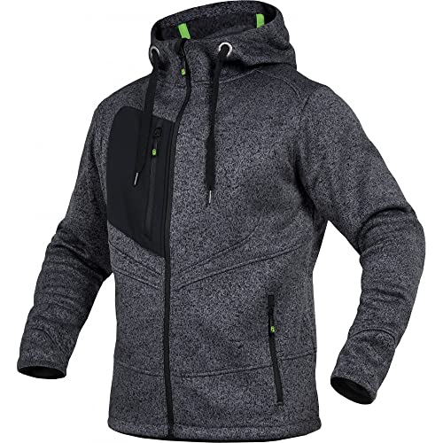 Leibwächter Unisex Strickjacke Casual-Line – Grau – Gr. XXL – Zip Hoodie mit Kapuze und 7 Taschen – Strickjacke für Damen & Herren – Cardigan mit Reißverschluss von Leibwächter