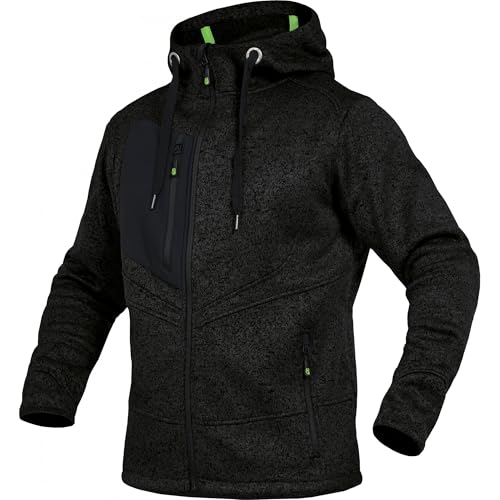 Leibwächter Unisex Strickjacke Casual-Line – Schwarz – Gr. 3XL – Zip Hoodie mit Kapuze und 7 Taschen – Strickjacke für Damen & Herren – Cardigan mit Reißverschluss von Leibwächter