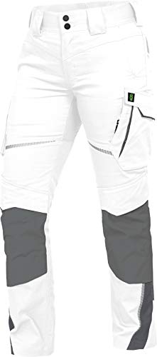 Leib Wächter Flex-Line Damen Arbeitshose Bundhose (weiß/grau, 40) von Leibwächter