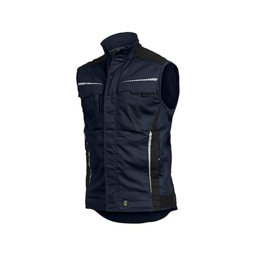 Leibwächter Arbeitsweste – Robuste & atmungsaktive Handwerker Weste für Arbeit & Handwerk – Stretchstoff – reflektierende Details – marine – Gr. 5XL von Leibwächter
