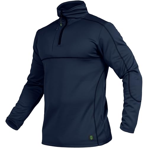 Leibwächter Flex-Line Langarmshirt Herren – Marine – Gr. L – atmungsaktives Funktionsshirt mit Stehkragen und Reißverschluss – Arbeitskleidung aus 100% Coolpass-Fleece von Leibwächter