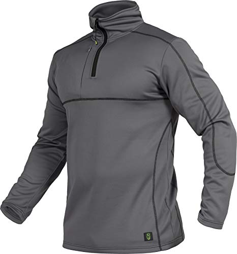 Leibwächter Flex-Line Langarmshirt Herren – Grau – Gr. XXL – atmungsaktives Funktionsshirt mit Stehkragen und Reißverschluss – Arbeitskleidung aus 100% Coolpass-Fleece von Leibwächter