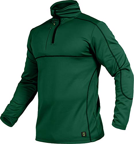 Leibwächter Flex-Line Langarmshirt Herren – Grün – Gr. M – atmungsaktives Funktionsshirt mit Stehkragen und Reißverschluss – Arbeitskleidung aus 100% Coolpass-Fleece von Leibwächter