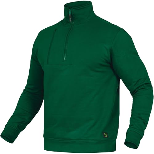 Leibwächter Flex-Line Arbeits Troyer Herren Arbeitspullover mit Reißverschluss – Grün – Gr. XXL – Half Zip Pullover mit Stehkragen – Baumwolle/Polyester 290g/m² von Leibwächter