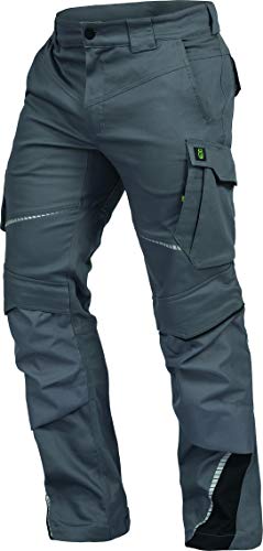 Leibwächter Flex-line Arbeitshose Herren – grau/schwarz – Gr. 48 – Bequeme Workwear mit Elastan (Spandex) – 60°C waschbar & trocknergeeignet – erhöhte Reißfestigkeit – für verschiedenste Berufe von Leibwächter