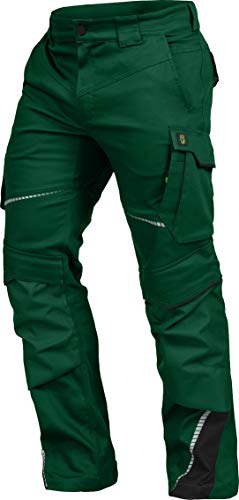 LEIBWÄCHTER Flex-line Arbeitshose Herren – grün/schwarz – Gr. 28 – Bequeme Workwear mit Elastan (Spandex) – 60°C waschbar & trocknergeeignet – erhöhte Reißfestigkeit – für verschiedenste Berufe von Leibwächter