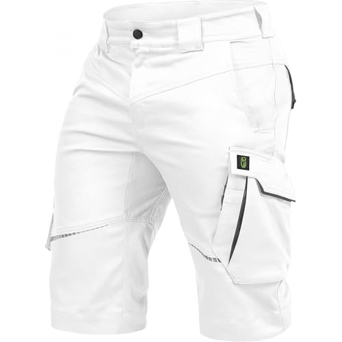 Leibwächter Arbeitsshorts Herren Flex Line Weiß – Größe 72 – Robuste Cargo Hose mit Taschen – Handwerker Shorts – Berufsbekleidung – Multifunktionshose mit Reflektoren Leibwächter Arbeitsshorts Herren Flex Line Weiß – Größe 72 – Robuste Cargo Hose mit Taschen – Handwerker Shorts – Berufsbekleidung – Multifunktionshose mit Reflektoren von Leibwächter